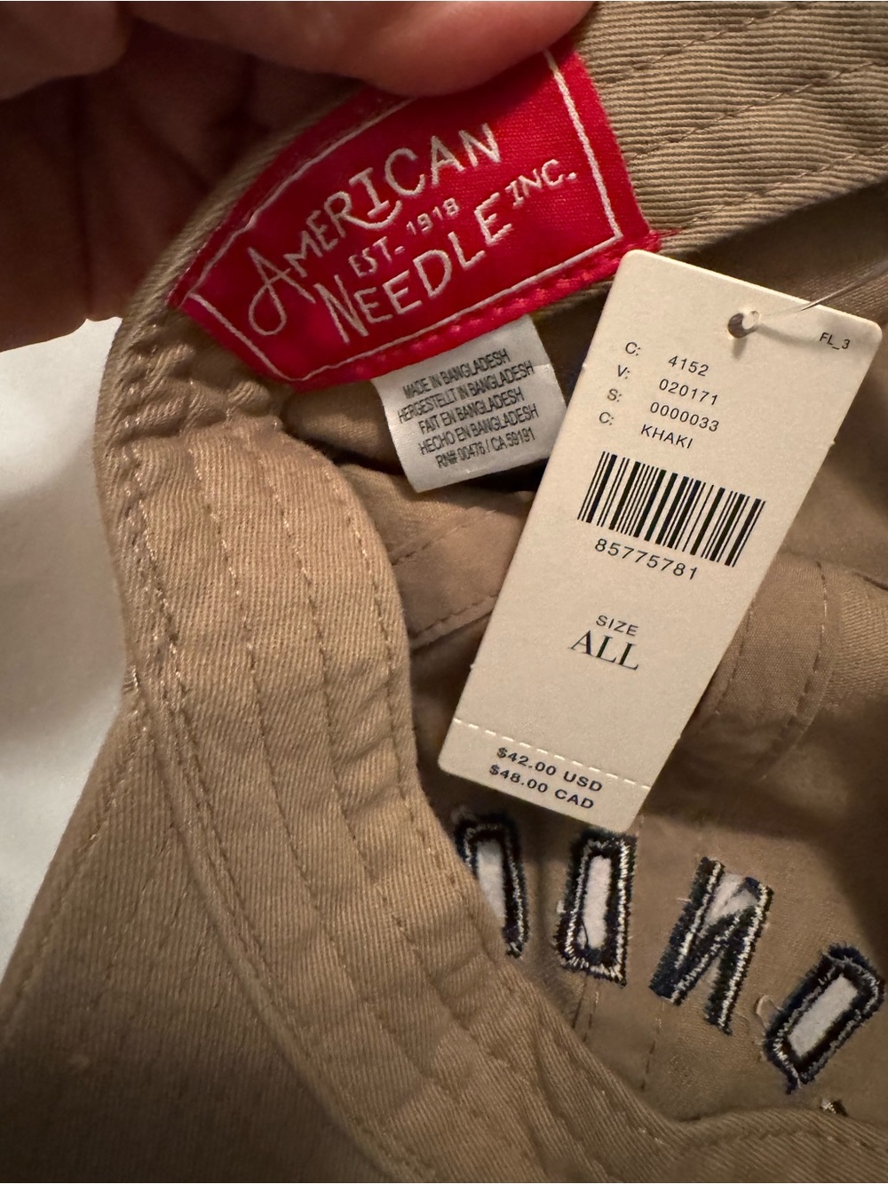 Anthropologie 'London' Embroidered Baseball Cap in Tan - Picture 2 of 4